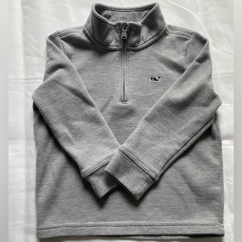Vineyard Vines Light Gray Zip-Up Sweater - 4T